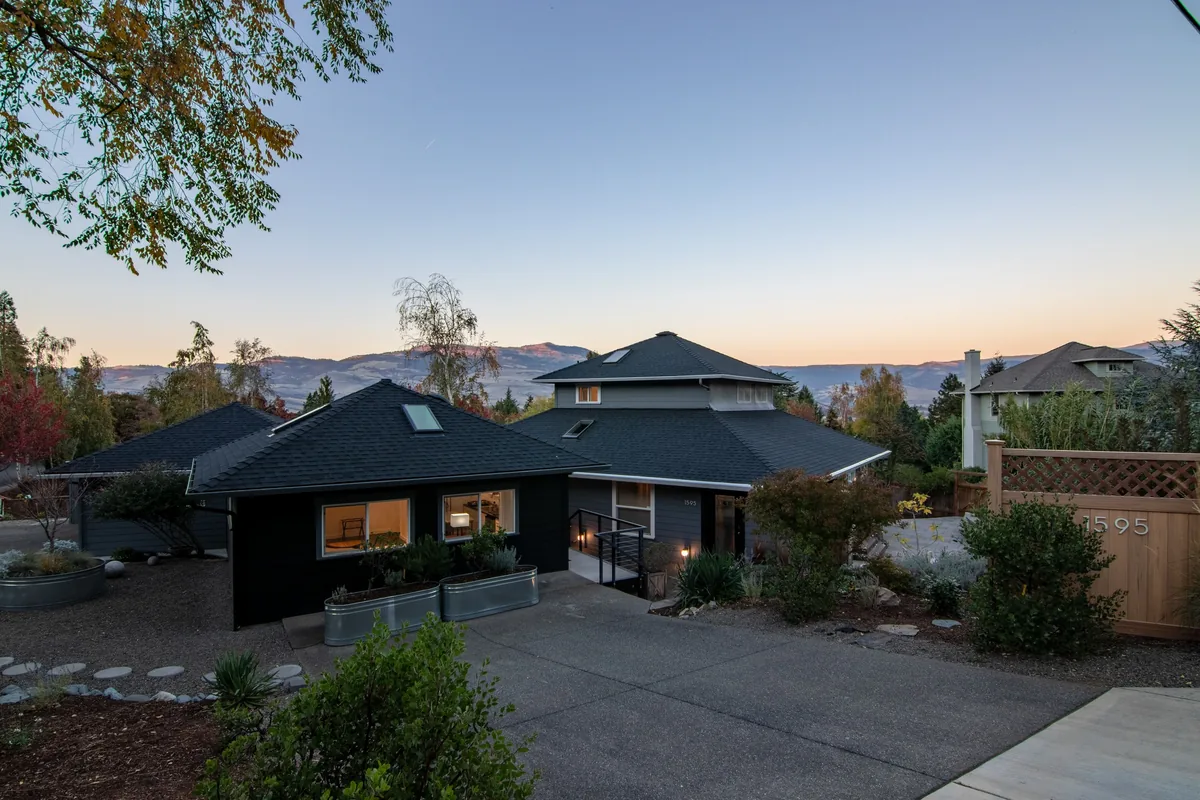 Warm evening home exterior