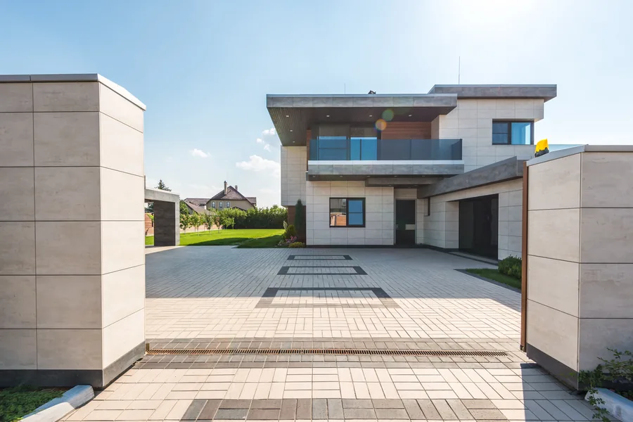 Commercial paver exterior
